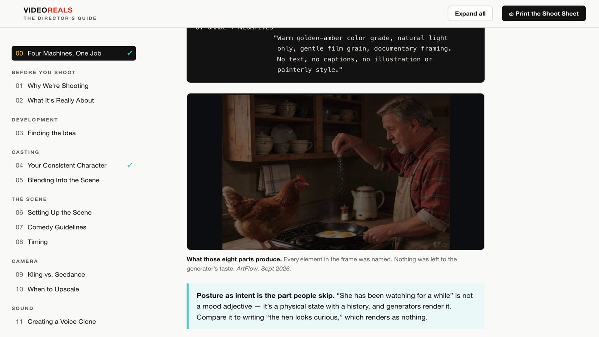 The generated still from that prompt